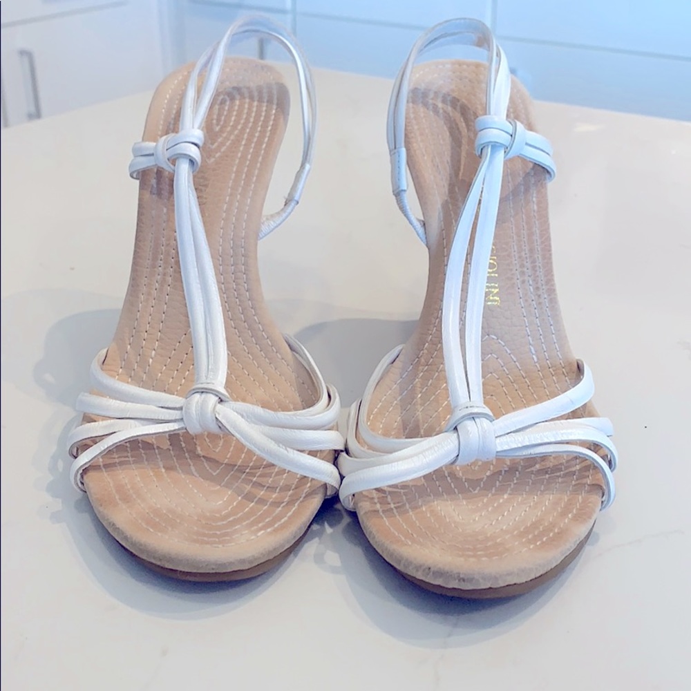Enzo Angiolini fun white strappy wedges $25!
